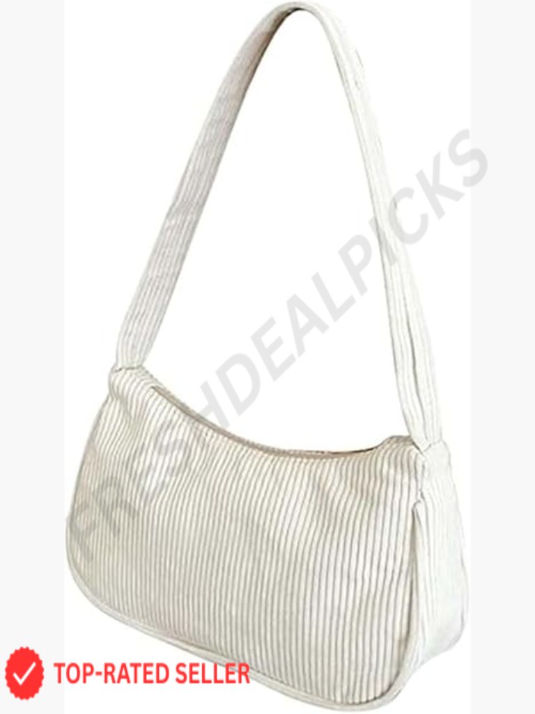Crescent Shoulder Bag With Zipper Small Handbag Crossbody Purse Corduroy